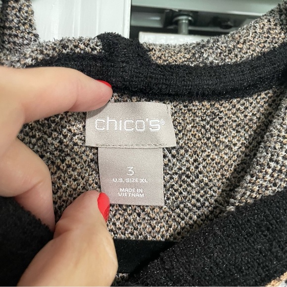 Chico's Animal Print Hooded Close Front Cardigan Duster Size 3 or XL 16 - Picture 2 of 8